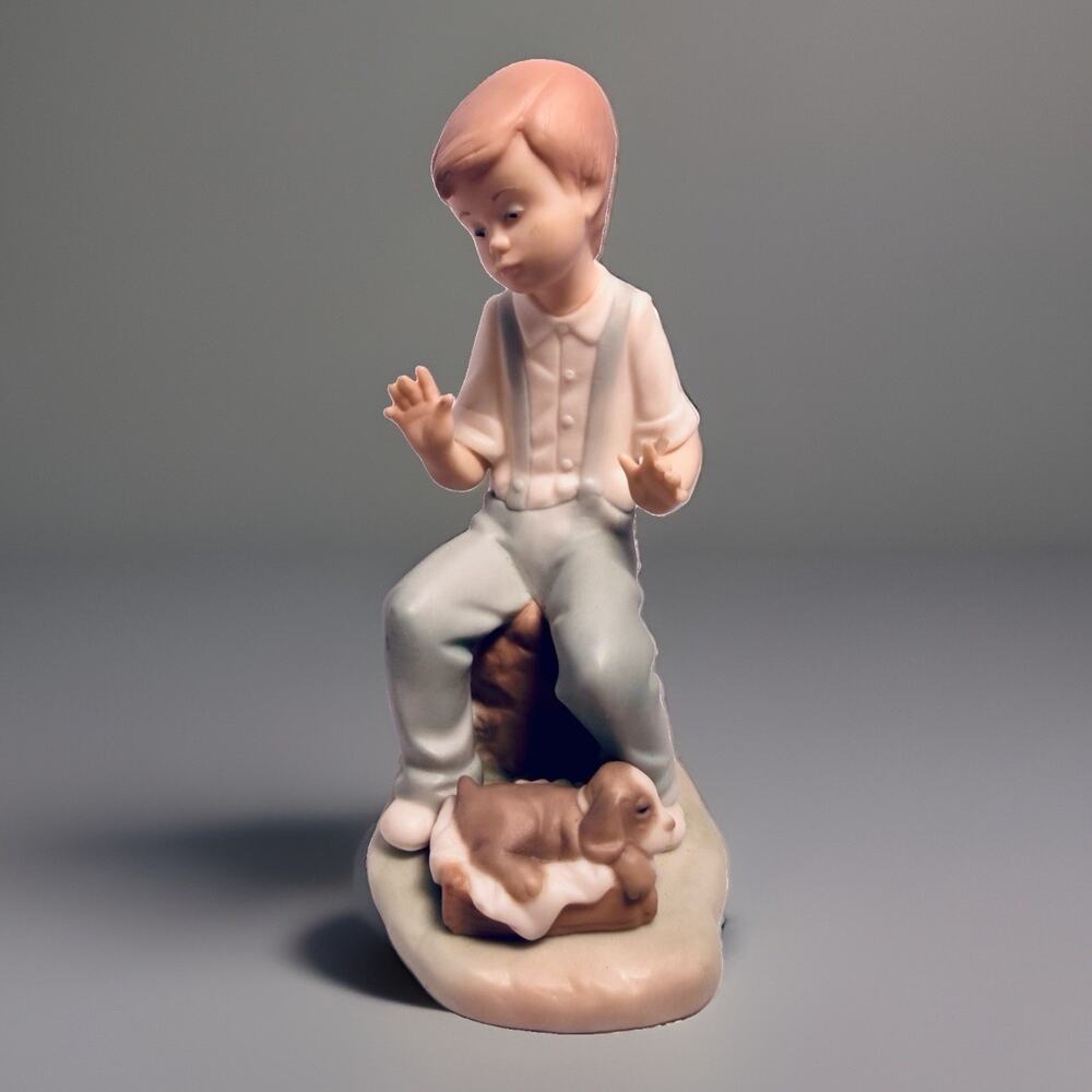 Vintage 1991 Golden Memories by LLADRO Daisa Boy pet Dog Figurine 7x4” Spain